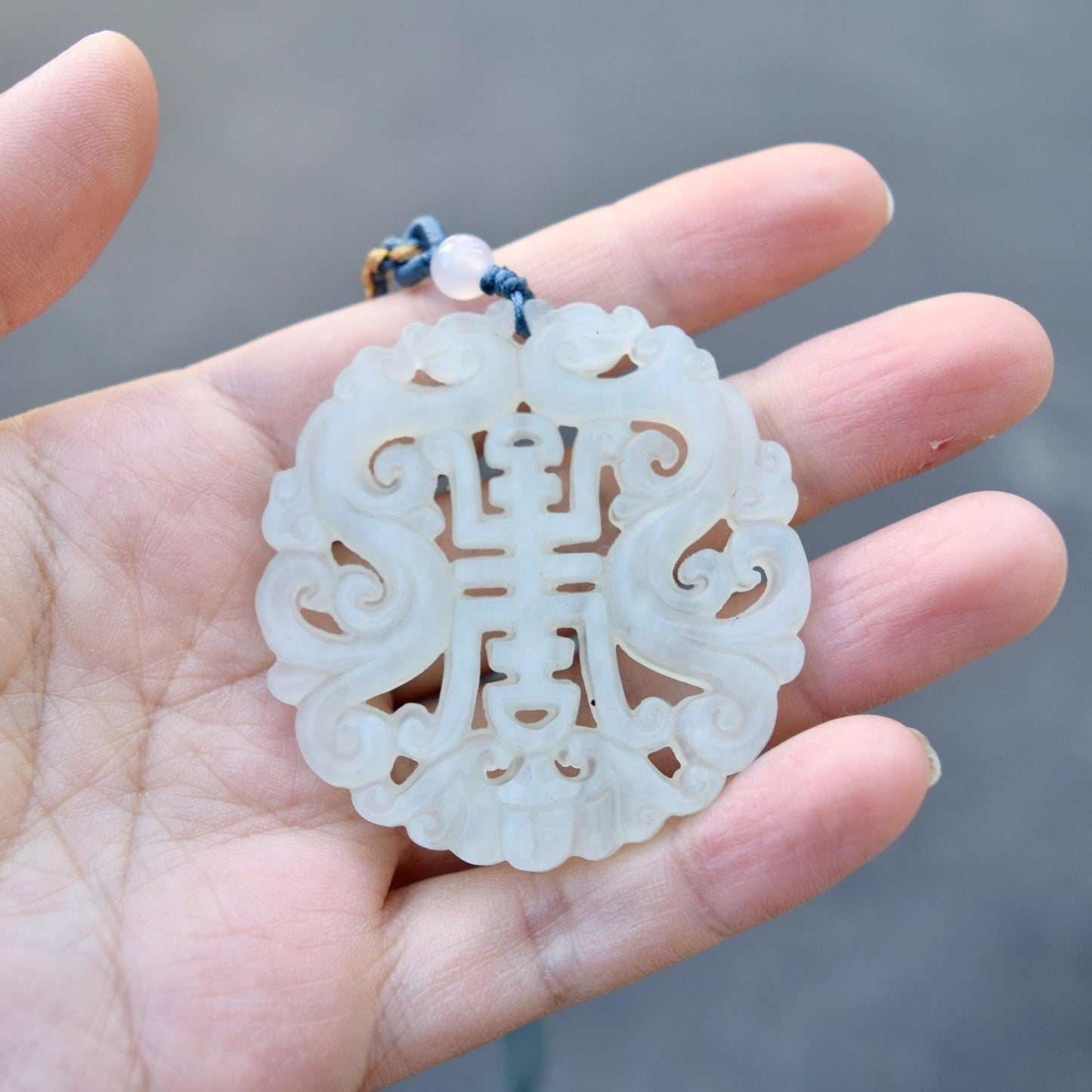 Longevity Circle Large Pendant Necklace - 岫玉壽吊墜