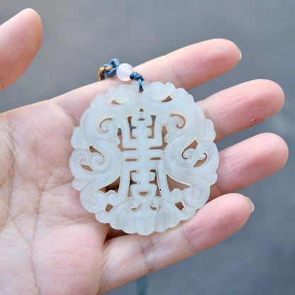 Longevity Circle Large Pendant Necklace - 岫玉壽吊墜