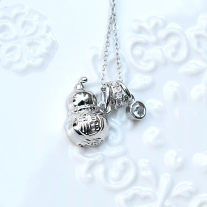 Chinese Fortune Charm Necklace - Rabbit Panda Gourd Pocket Style - Stainless Steel Necklace