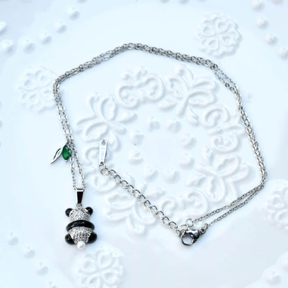 Chinese Fortune Charm Necklace - Rabbit Panda Gourd Pocket Style - Stainless Steel Necklace