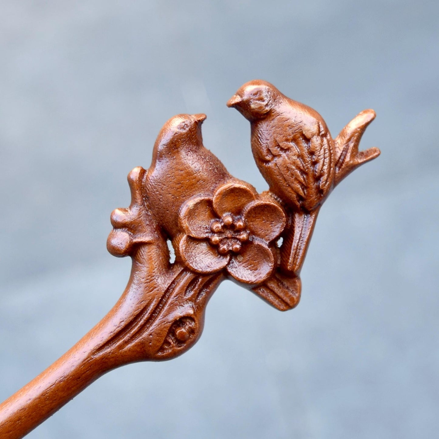 Magpie Plum Blossom Wood Hair Stick - Chinese Hairpin 喜上眉梢