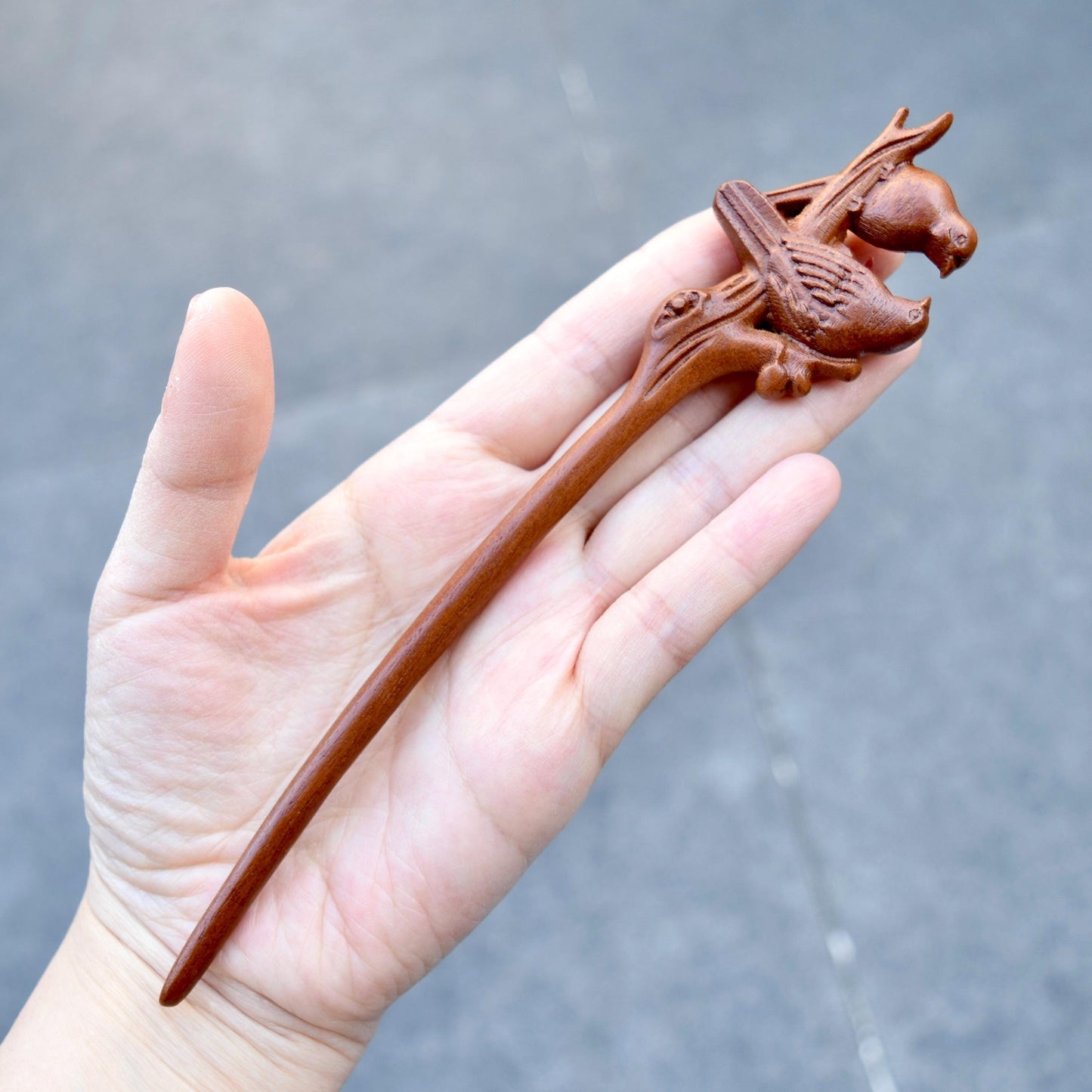 Magpie Plum Blossom Wood Hair Stick - Chinese Hairpin 喜上眉梢