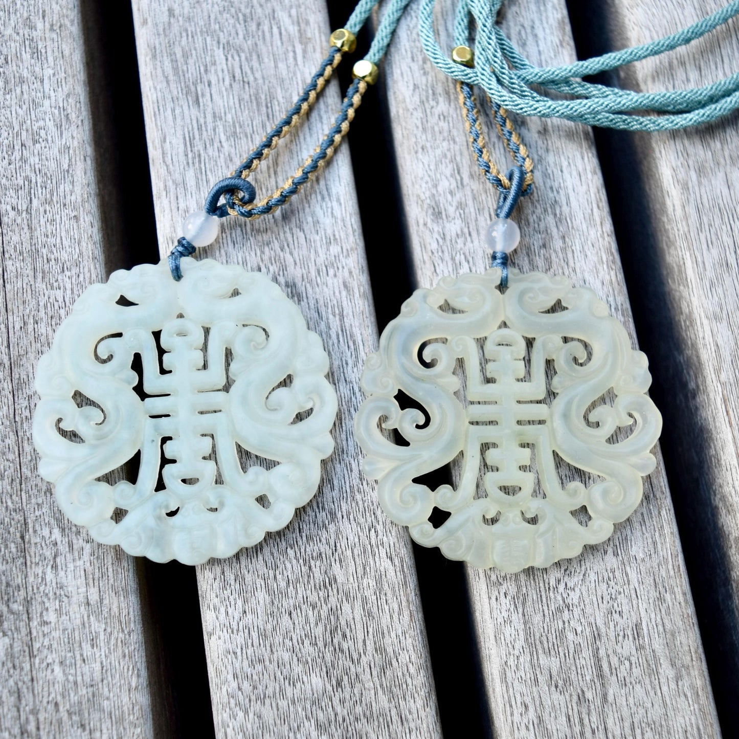 Longevity Circle Large Pendant Necklace - 岫玉壽吊墜