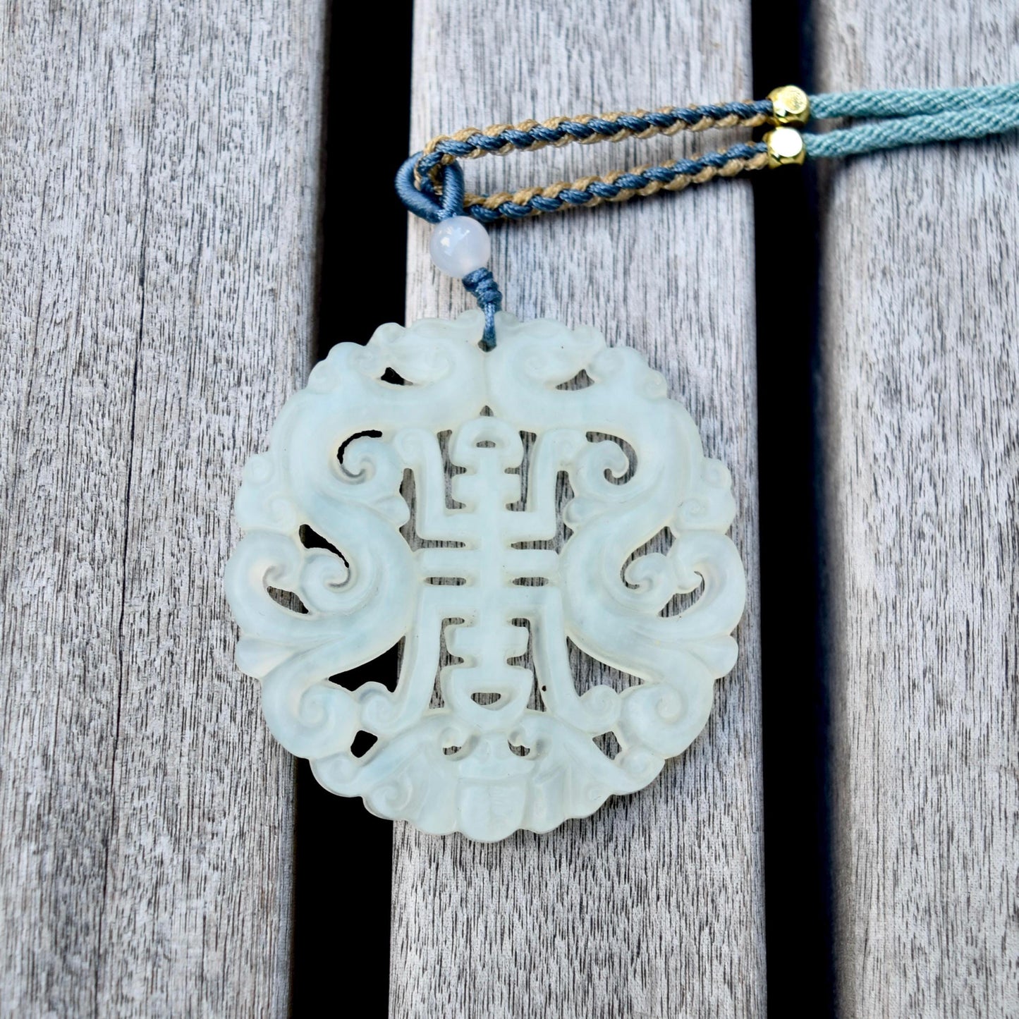 Longevity Circle Large Pendant Necklace - 岫玉壽吊墜