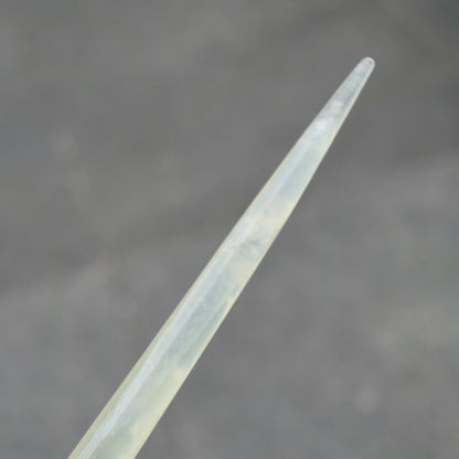 Green Icy Peony Carved Hairpin - Serpentine Jade Hair Stick