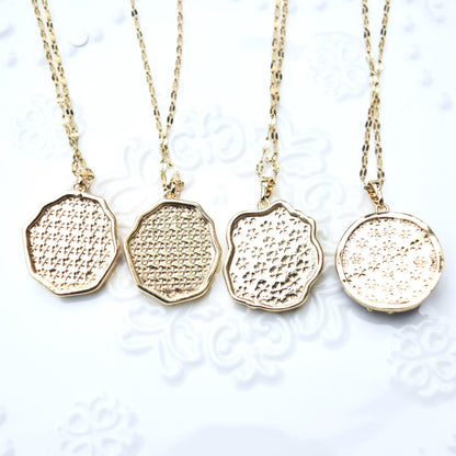 Enamel Pearl Butterfly Flora Charm Necklace - Vintage Style