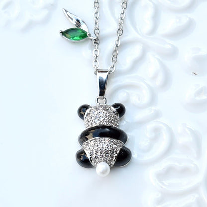 Chinese Fortune Charm Necklace - Rabbit Panda Gourd Pocket Style - Stainless Steel Necklace