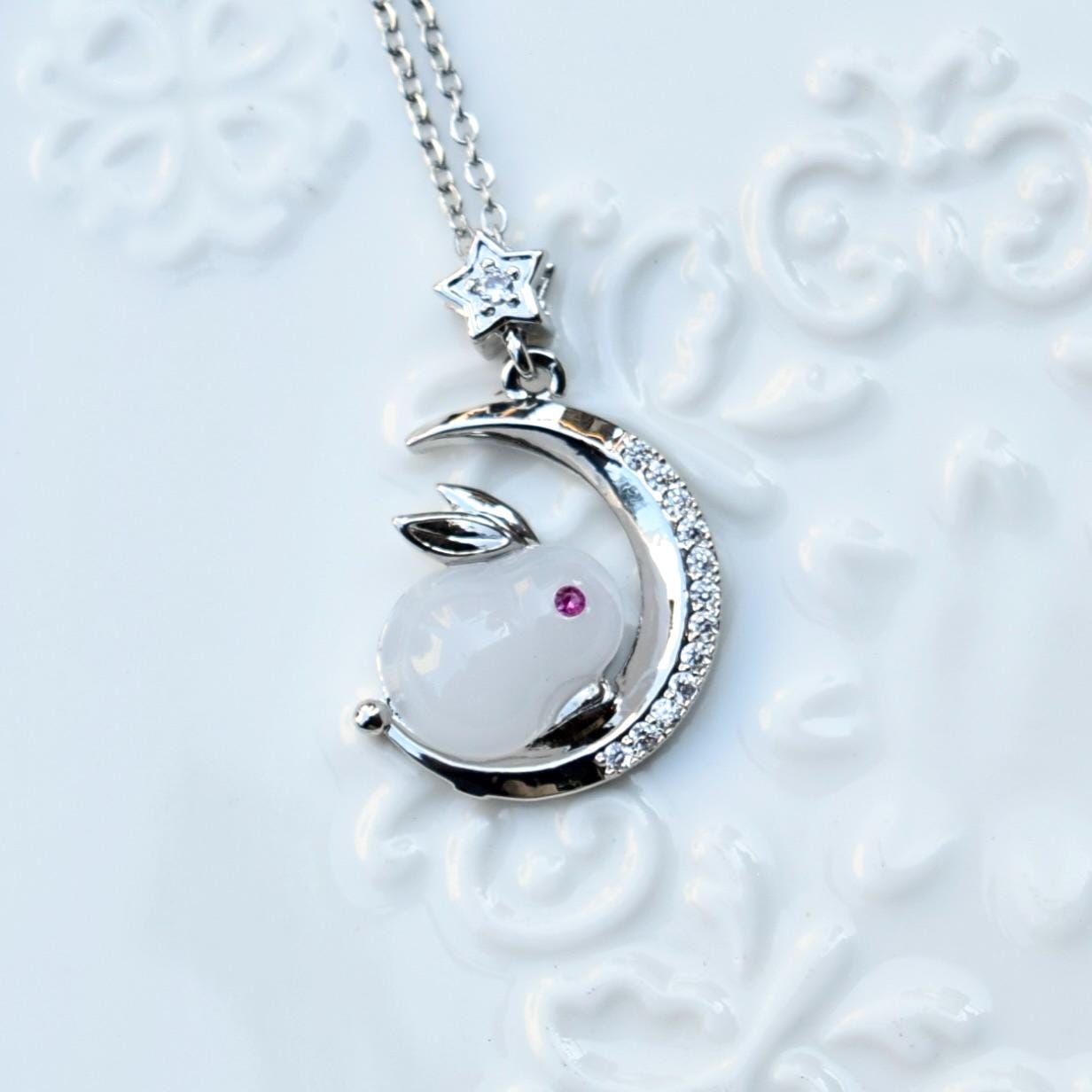 Chinese Fortune Charm Necklace - Rabbit Panda Gourd Pocket Style - Stainless Steel Necklace
