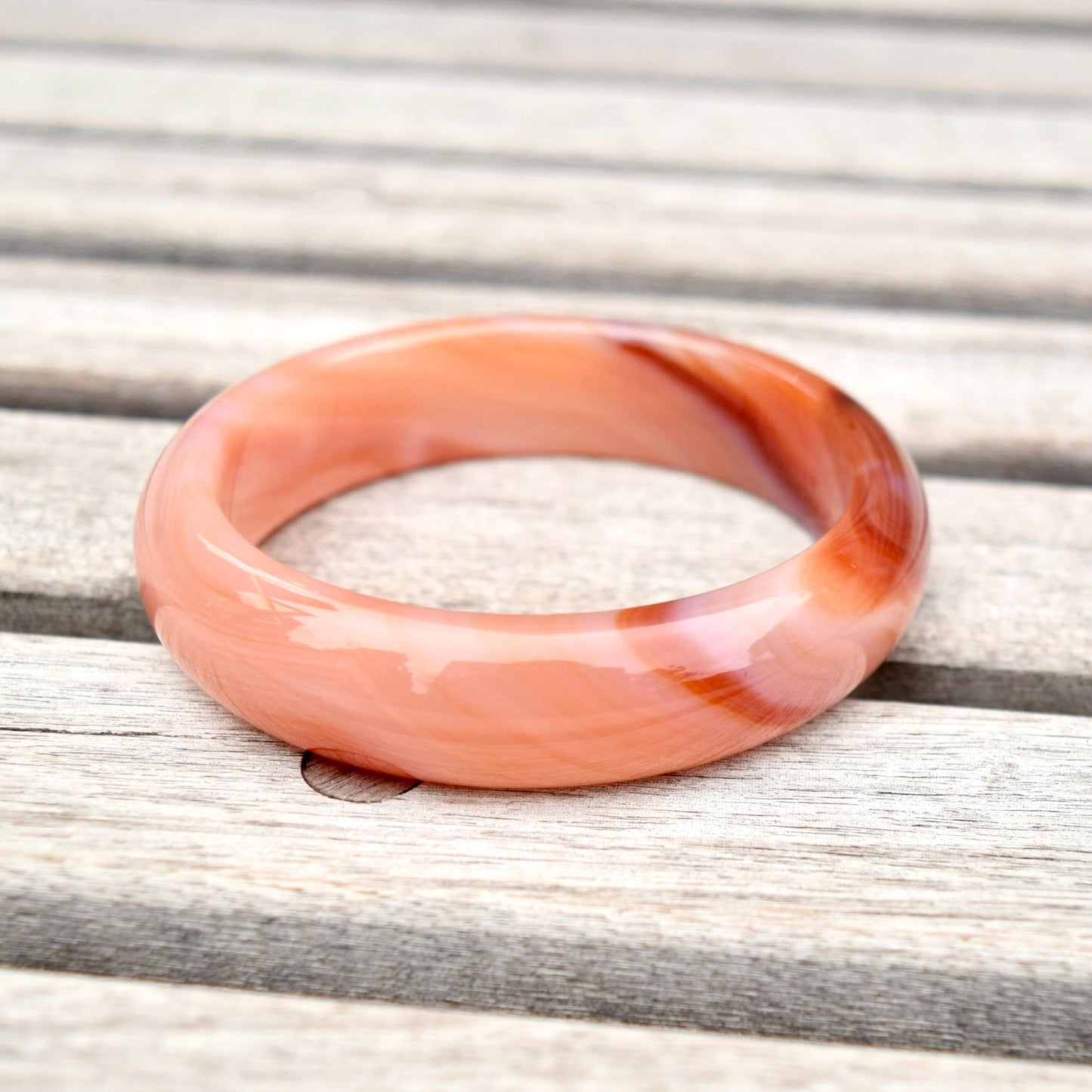 58.6 mm Orange Agate Bangle