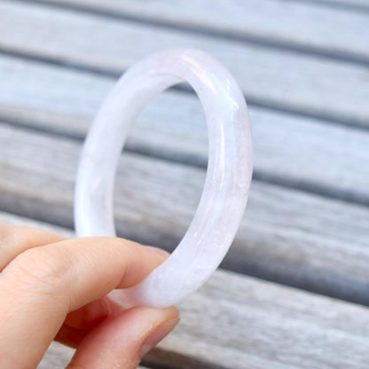 54.8 mm Rose Quartz Bangle Bracelet - Light Pink - Natural Crystal Bracelet