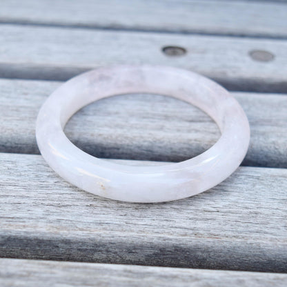 54.8 mm Rose Quartz Bangle Bracelet - Light Pink - Natural Crystal Bracelet