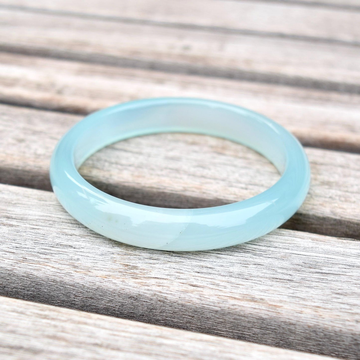 58.5 mm Blue Agate Bangle Bracelet