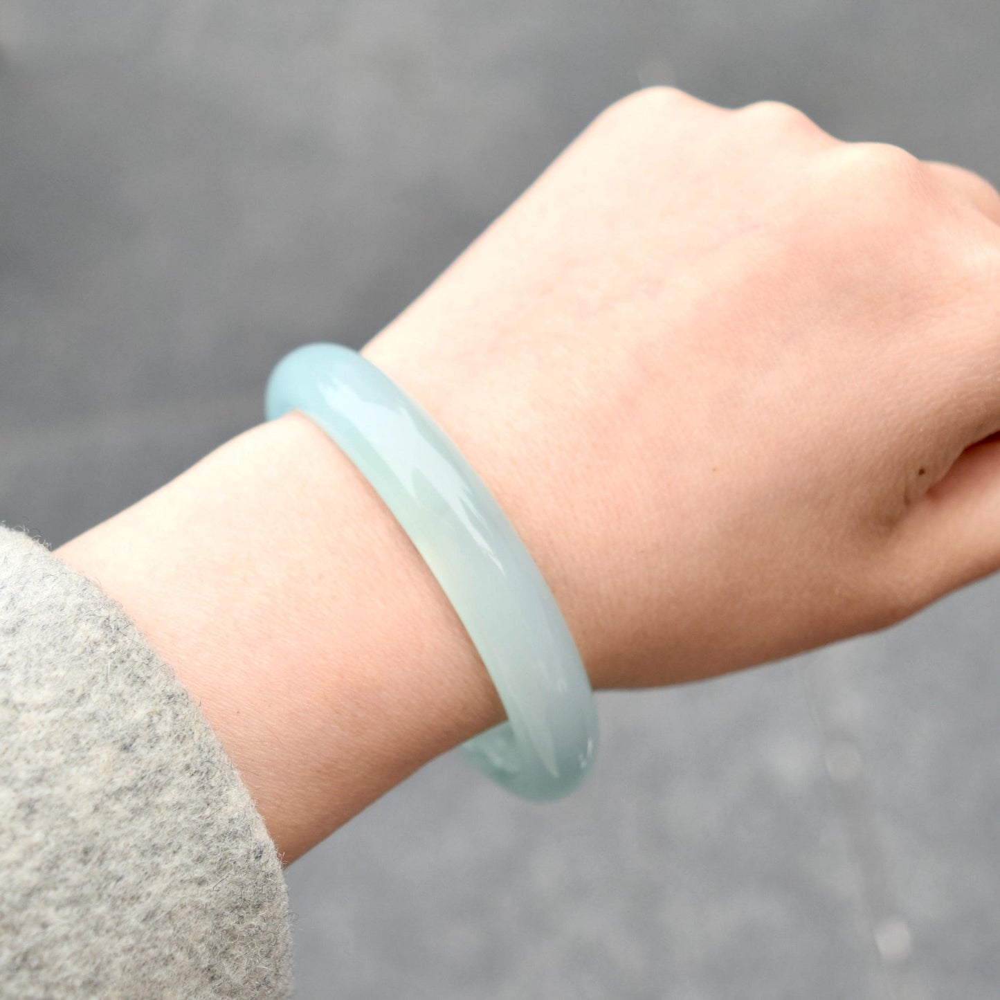 58.5 mm Blue Agate Bangle Bracelet