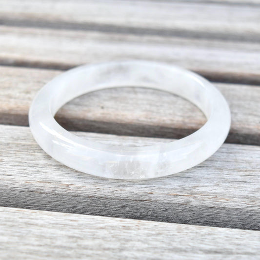 59.1 mm Clear Quartz Bangle - White