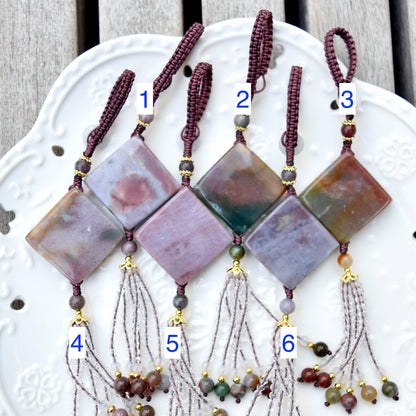 Purple Butterfly Keychain Bag Charm - Ocean Jasper - 6 Styles