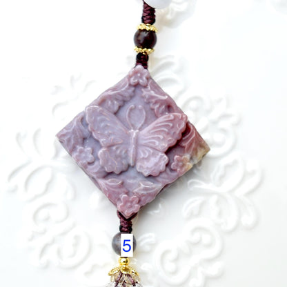 Purple Butterfly Keychain Bag Charm - Ocean Jasper - 6 Styles