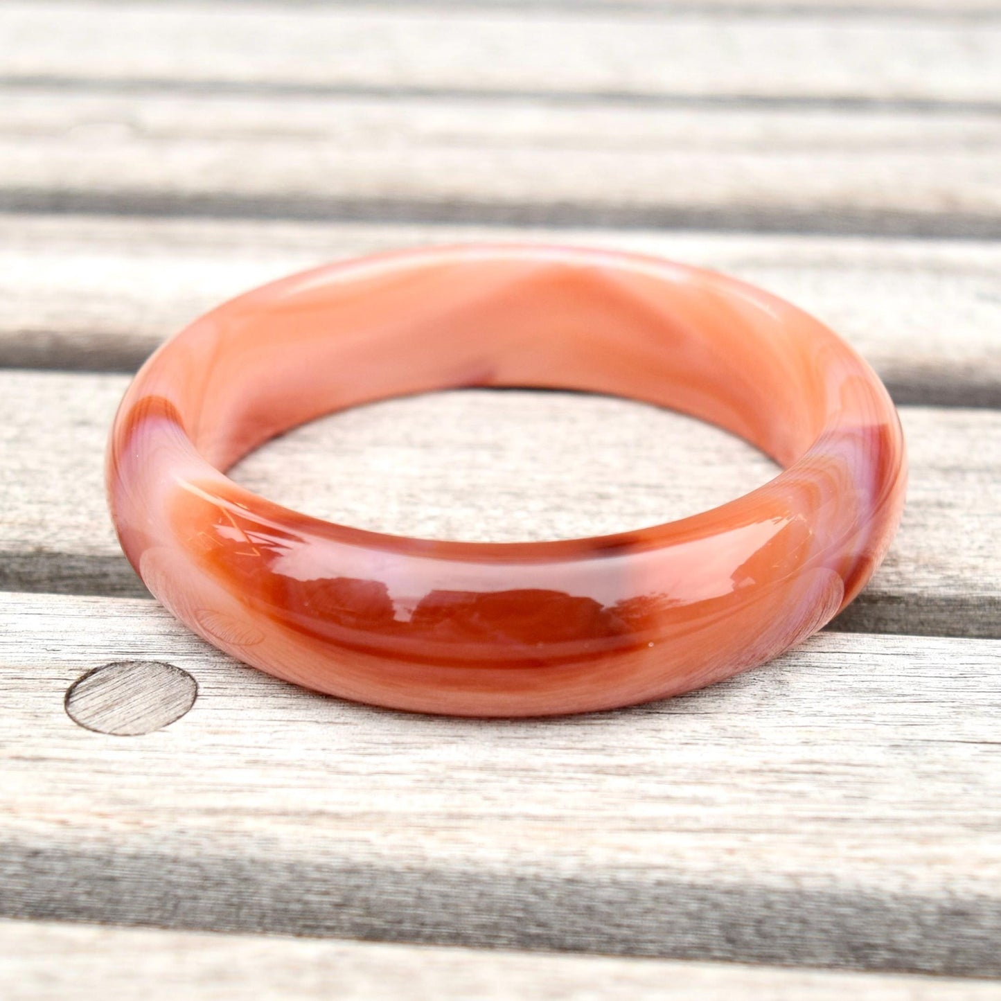 58.6 mm Orange Agate Bangle