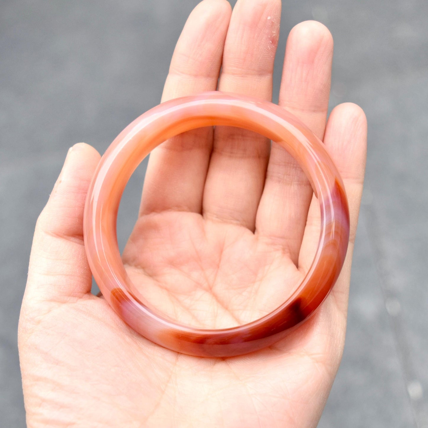 58.6 mm Orange Agate Bangle