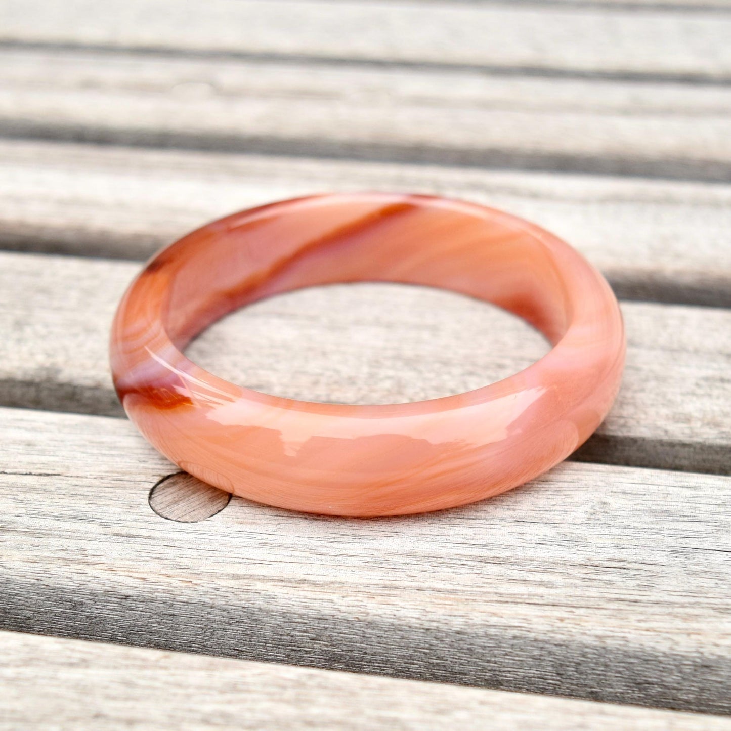 58.6 mm Orange Agate Bangle