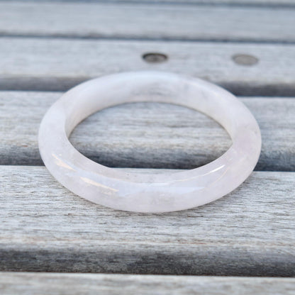 54.8 mm Rose Quartz Bangle Bracelet - Light Pink - Natural Crystal Bracelet