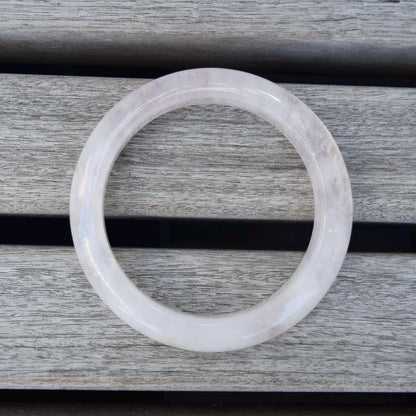54.8 mm Rose Quartz Bangle Bracelet - Light Pink - Natural Crystal Bracelet