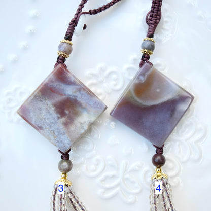 Purple Butterfly Keychain Bag Charm - Ocean Jasper