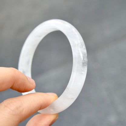 59.1 mm Clear Quartz Bangle - White