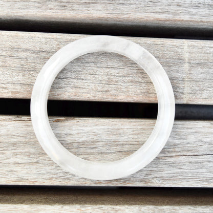 59.1 mm Clear Quartz Bangle - White