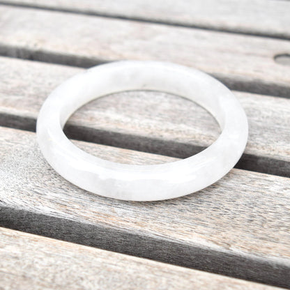 55.9 mm White Clear Quartz Bangle Bracelet - Natural Crystal Bracelet
