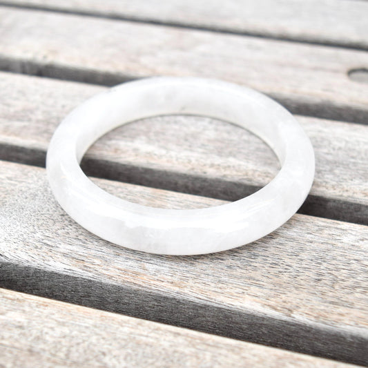 55.9 mm White Clear Quartz Bangle Bracelet - Natural Crystal Bracelet