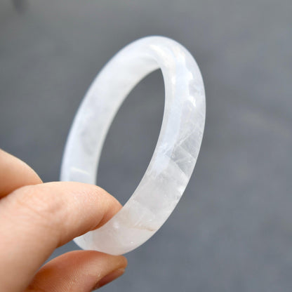 56.7 mm White Clear Quartz Bangle Bracelet - Natural Crystal Bracelet