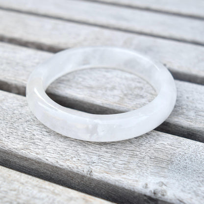 56.7 mm White Clear Quartz Bangle Bracelet - Natural Crystal Bracelet