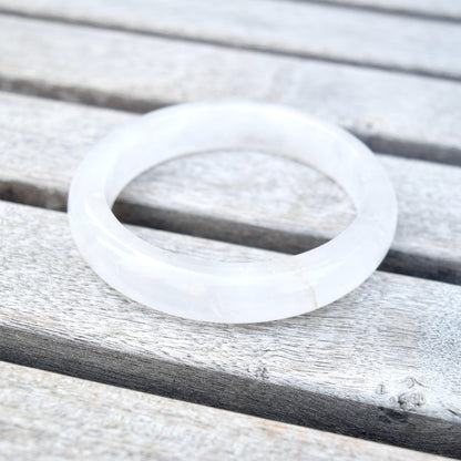 56.7 mm White Clear Quartz Bangle Bracelet - Natural Crystal Bracelet