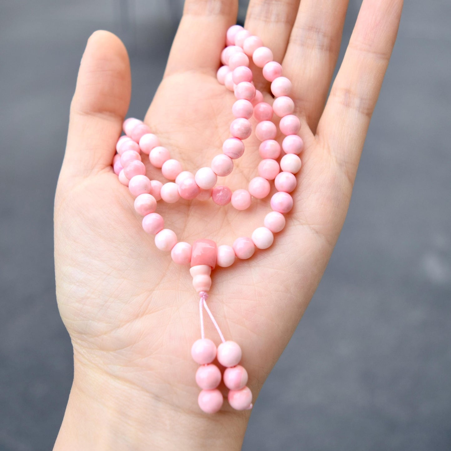 6 mm 108 beads Queen Conch Bracelet - 3 Wraps Stretchy Long Bracelet