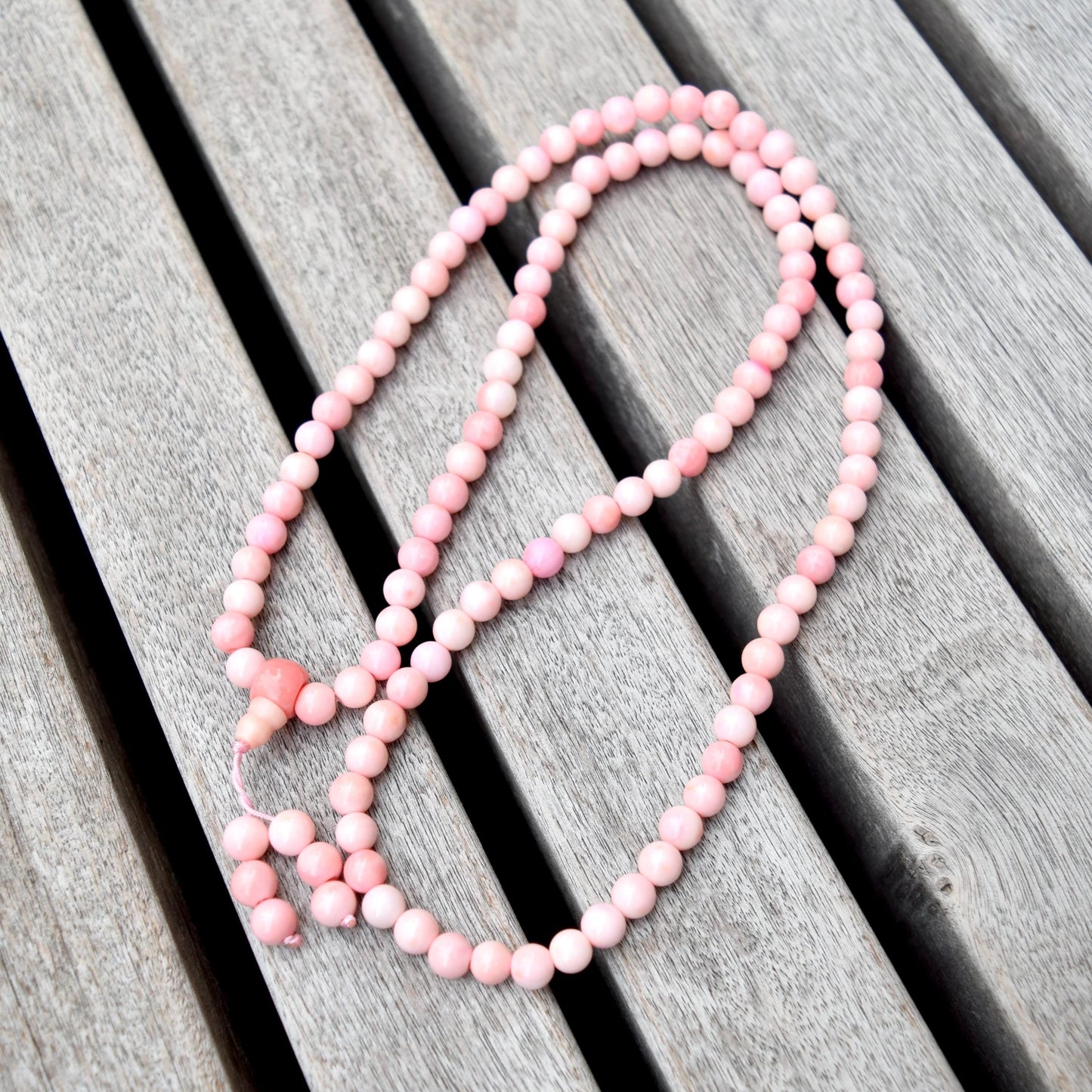 6 mm 108 beads Queen Conch Bracelet - 3 Wraps Stretchy Long Bracelet