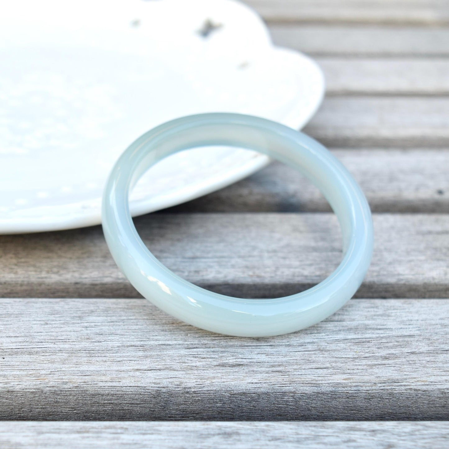 58.8 mm Blue Agate Bangle Bracelet