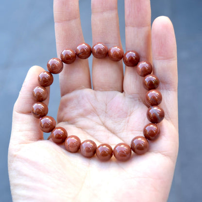9.3 mm Agate Beaded Bracelet - Brown A30