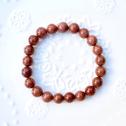 9.3 mm Agate Beaded Bracelet - Brown A30