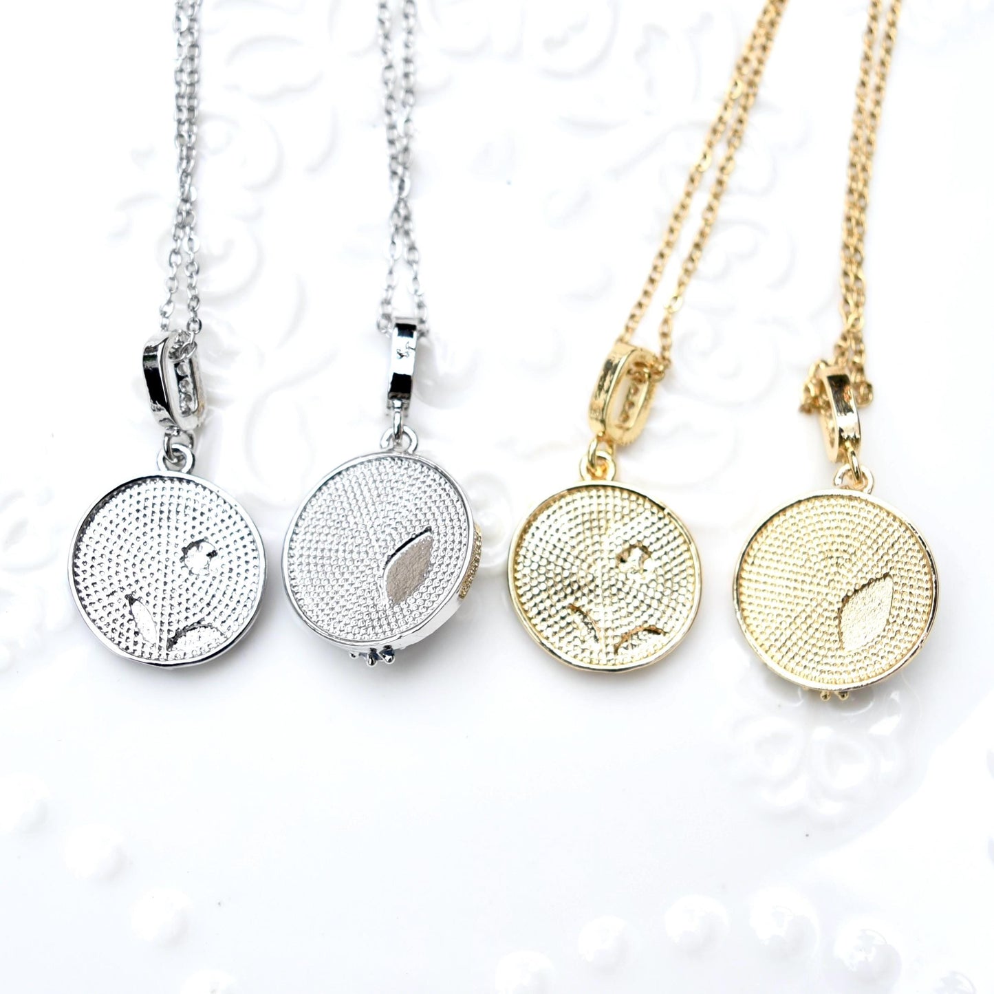 Enamel Pearl Flower Charm Necklace - Vintage Style Oil Dripping