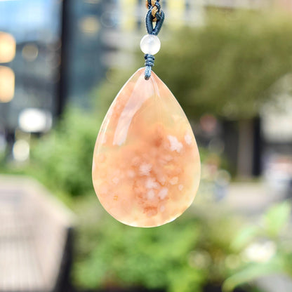 Sakura Agate TearDrop Pendant Necklace