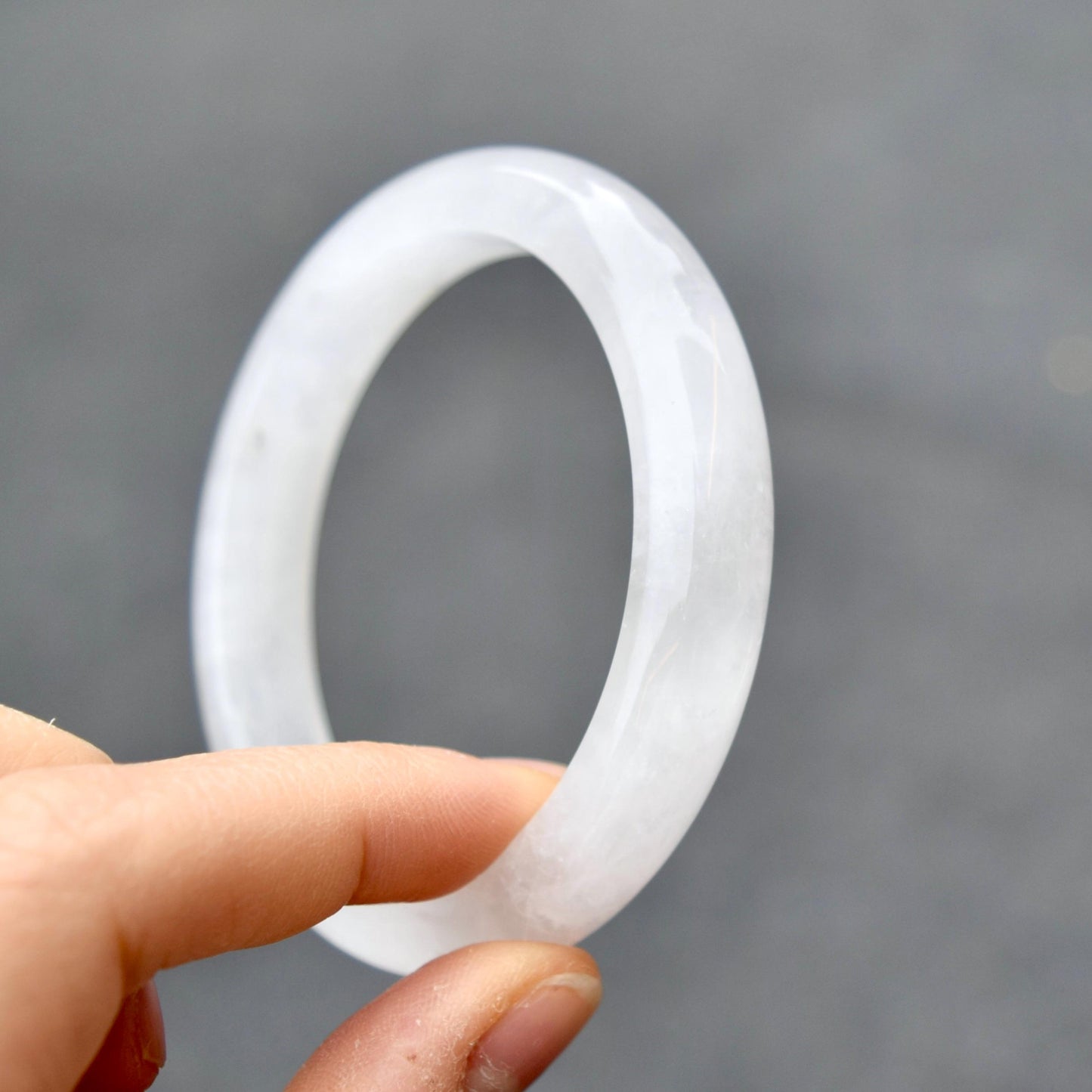 55.9 mm White Clear Quartz Bangle Bracelet - Natural Crystal Bracelet