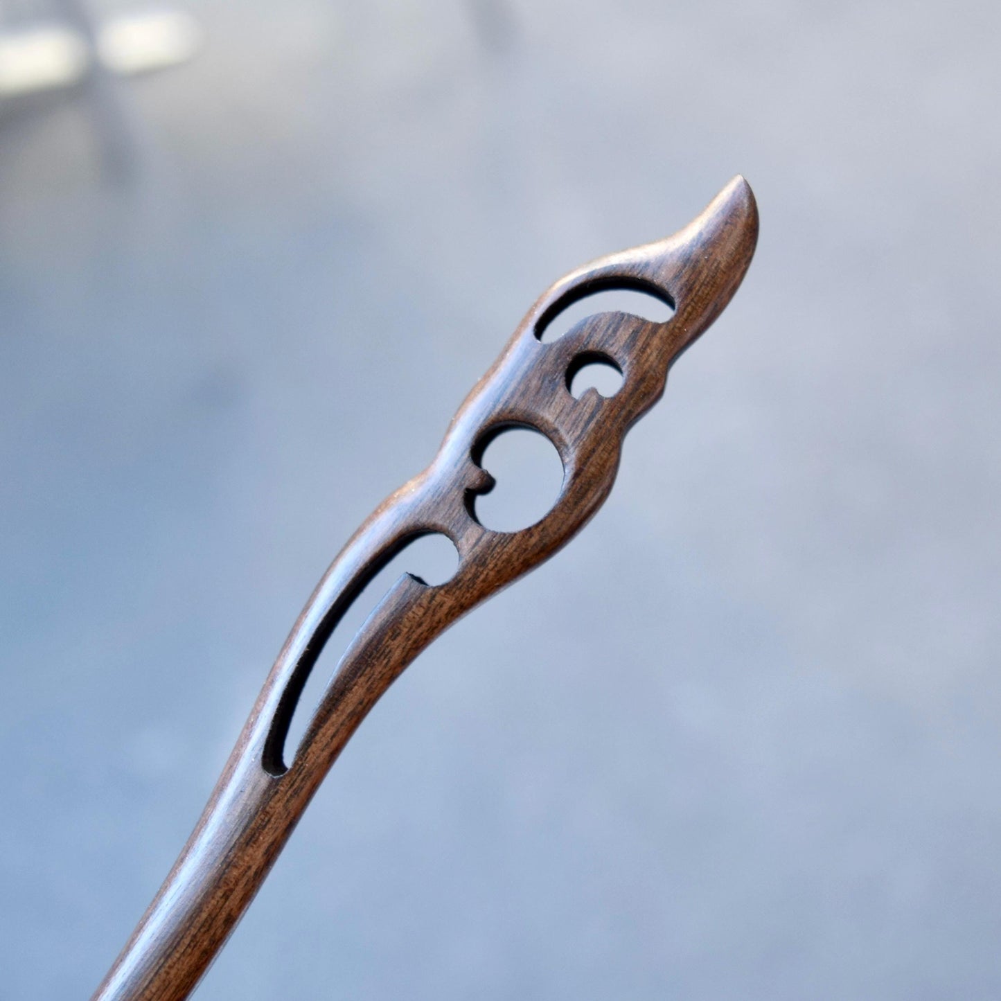 Cloud Carved Wood Hair Stick - Chinese Hairpin