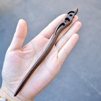 Cloud Carved Wood Hair Stick - Chinese Hairpin