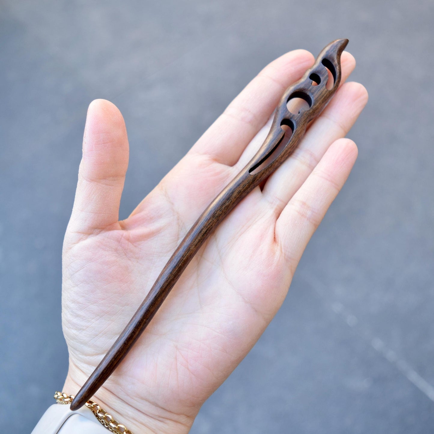 Cloud Carved Wood Hair Stick - Chinese Hairpin
