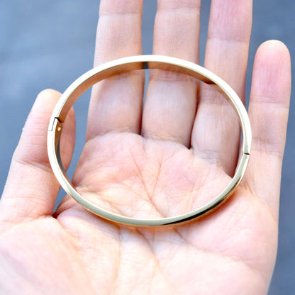 Golden Traditional Pattern Carved Bangle - Stainless Steel