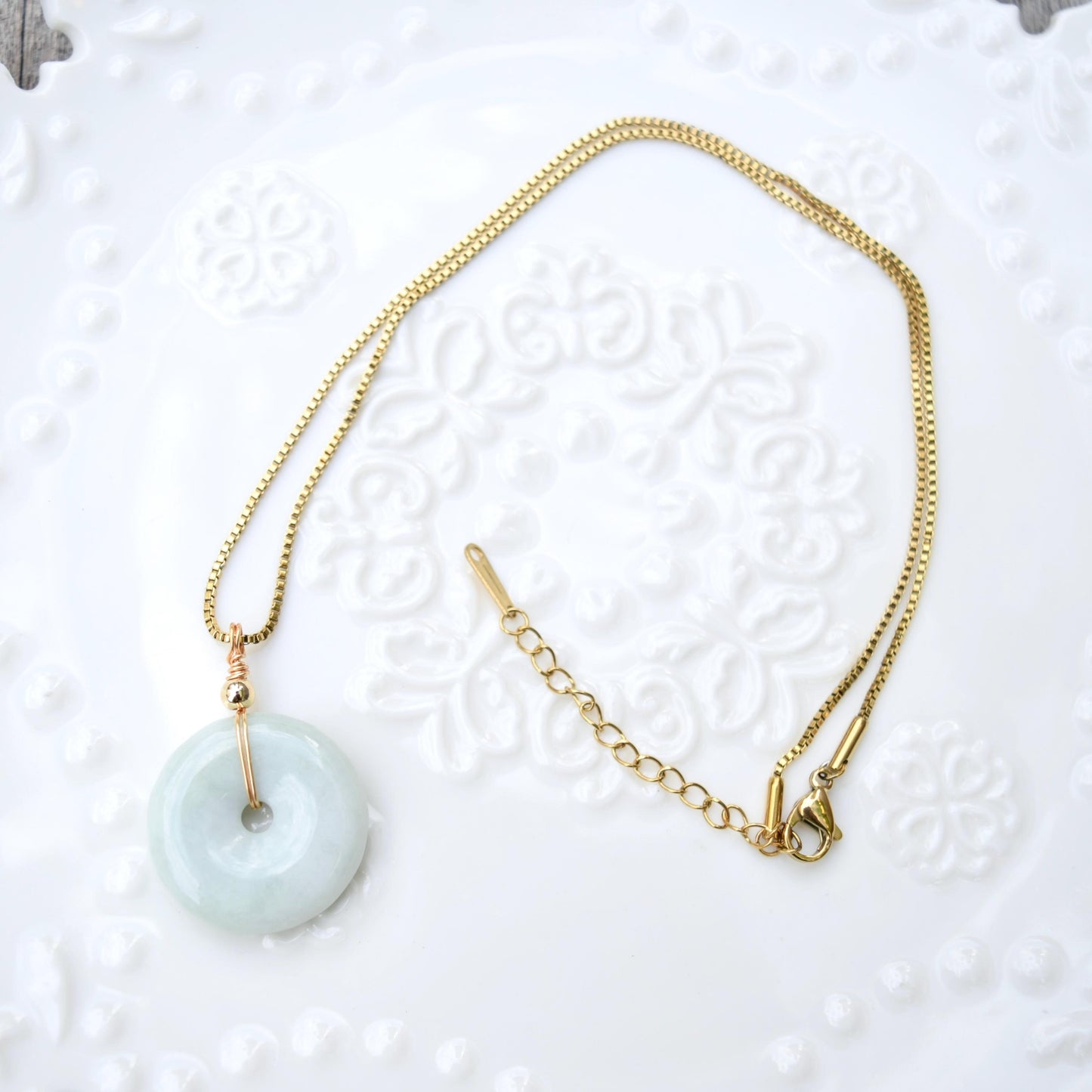 Jadeite Peace Buckle Necklace - Jade jewelry