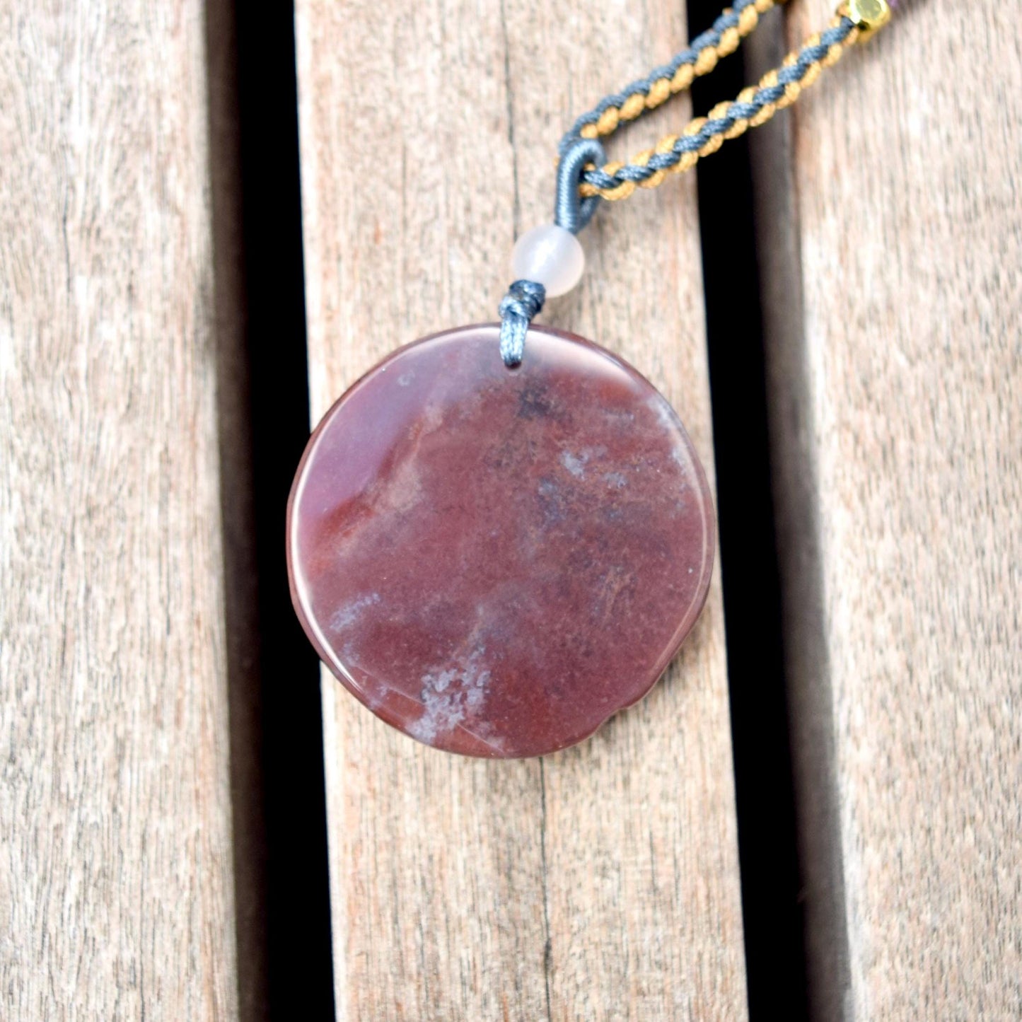 Purple Dragon Pendant Rope Necklace - Ocean Jasper