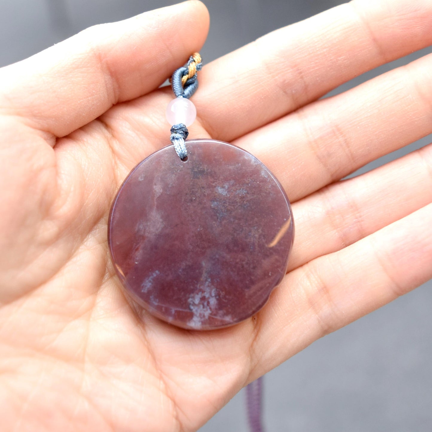 Purple Dragon Pendant Rope Necklace - Ocean Jasper