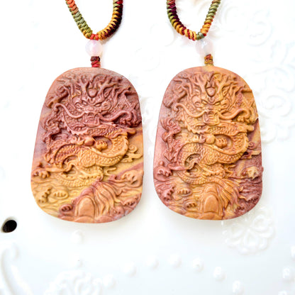 Colorful Dragon Rope Necklace - Quartz Jade