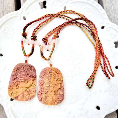 Colorful Dragon Rope Necklace - Quartz Jade